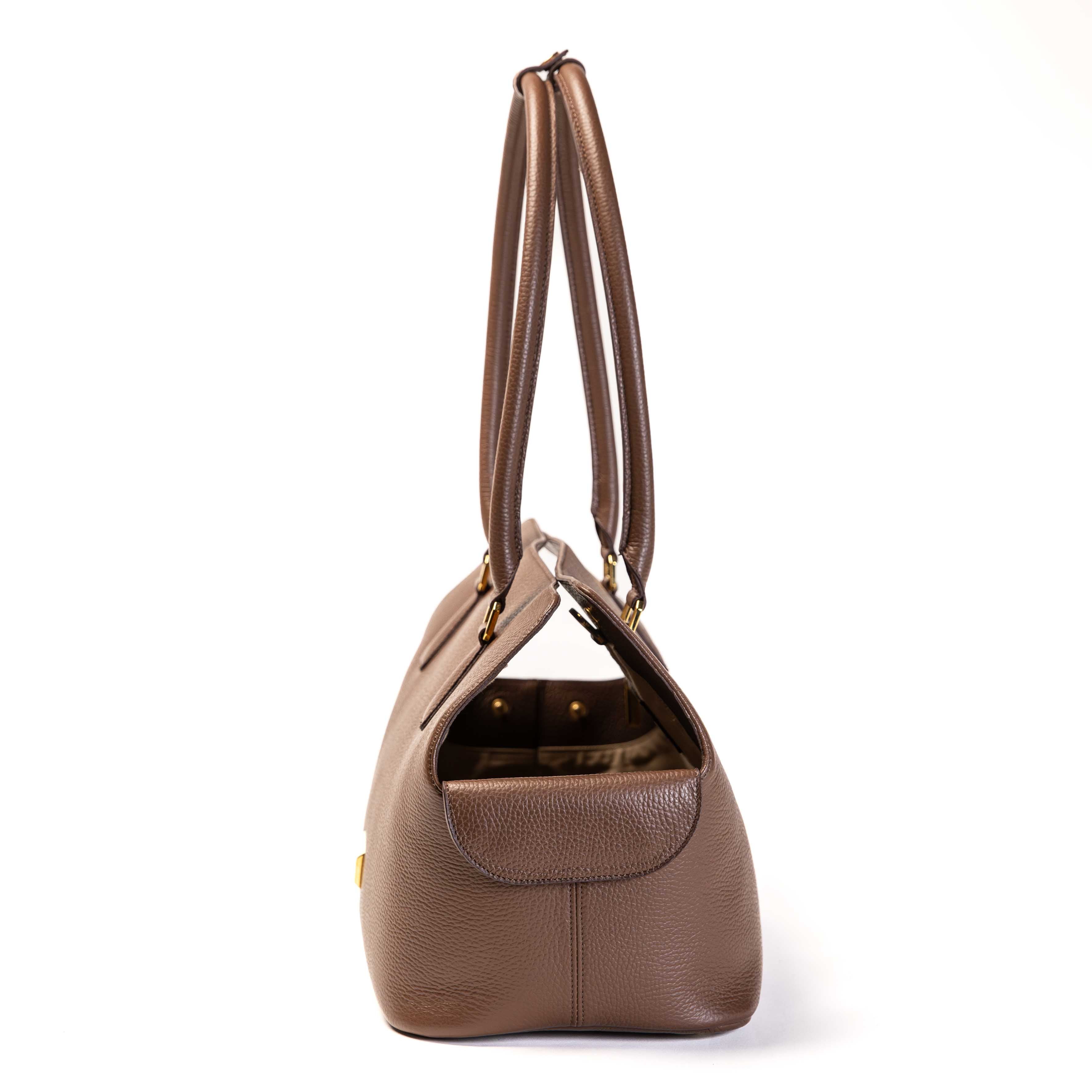 ARIA Luxury Dog Bag cioccolato - vista laterale